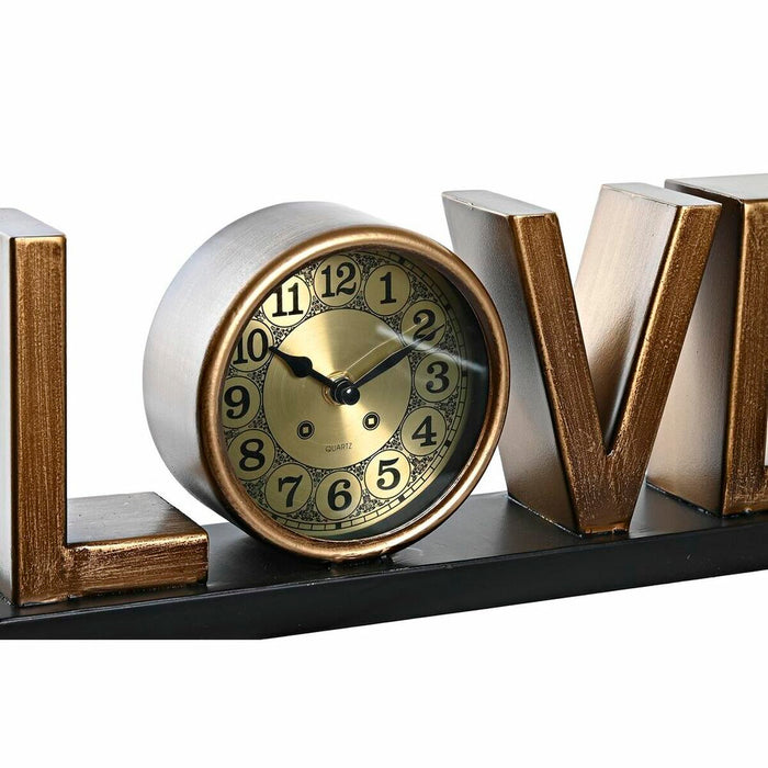 Table clock DKD Home Decor Love Copper 39 x 8 x 15 cm Silver Iron Loft (2 Units)