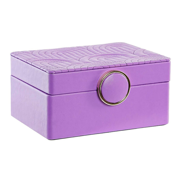 Jewelry box DKD Home Decor 23 x 17 x 10 cm Lilac Polyurethane MDF Wood