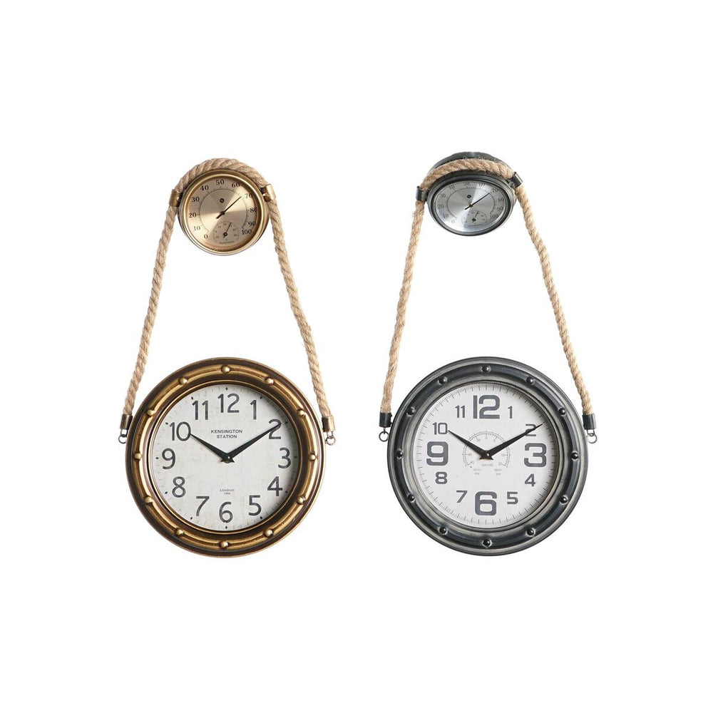 Wall Clock DKD Home Decor 28,5 x 8 x 50 cm Crystal Iron Vintage (2 Units)