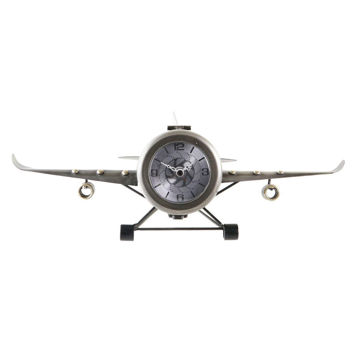 Horloge de table DKD Home Decor 42 x 23 x 14 cm Avion Fer (2 Unités)