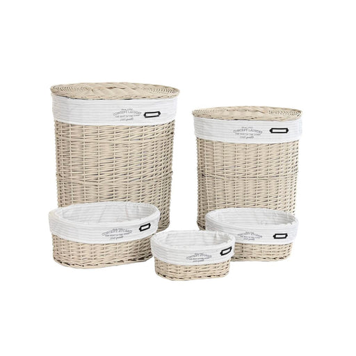 Lot de paniers DKD Home Decor 51 x 37 x 56 cm 52 x 38 x 56 cm Beige osier