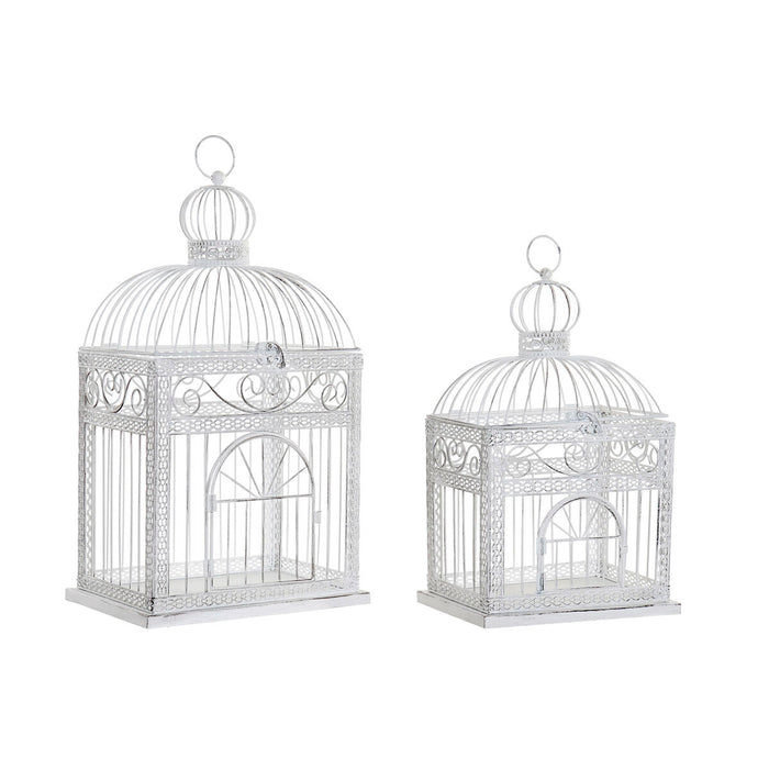 Cage DKD Home Decor Blanc Métal 28 x 20 x 54 cm