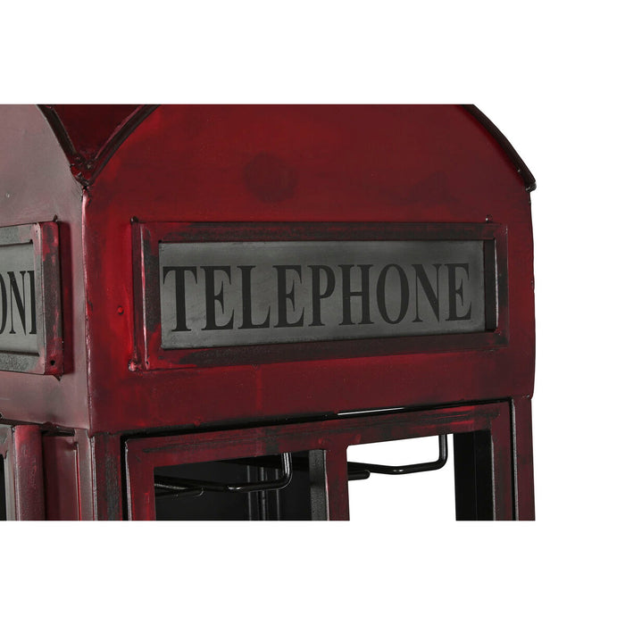 Botellero DKD Home Decor Telephone Negro Rojo Gris oscuro Metal 40 x 38 x 175 cm
