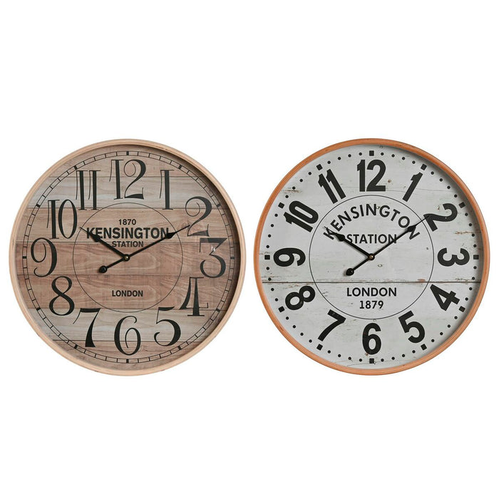 Horloge Murale Home ESPRIT Kensington Blanc Verre Bois MDF 53 x 6 x 53 cm (2 Unités)