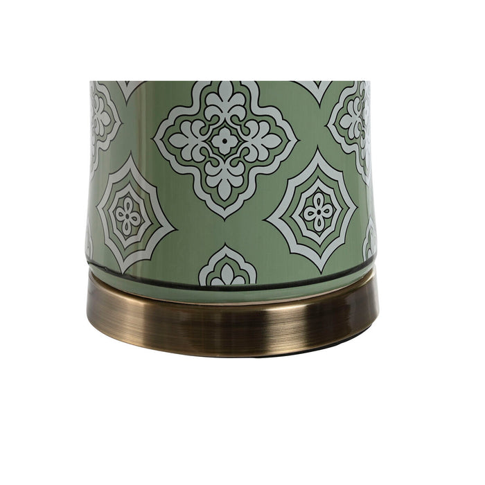 Desk lamp Home ESPRIT White Green Golden Ceramic 50 W 220 V 40 x 40 x 69 cm