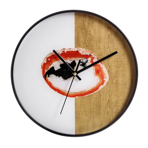 Horloge Murale 30,5 x 4,3 x 30,5 cm Verre Doré Blanc PVC