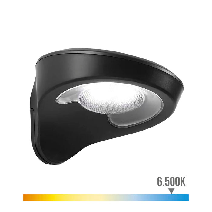 Applique LED EDM Solaire Capteur de Mouvement 155 Lm Noir 1,8 W (6500 K)