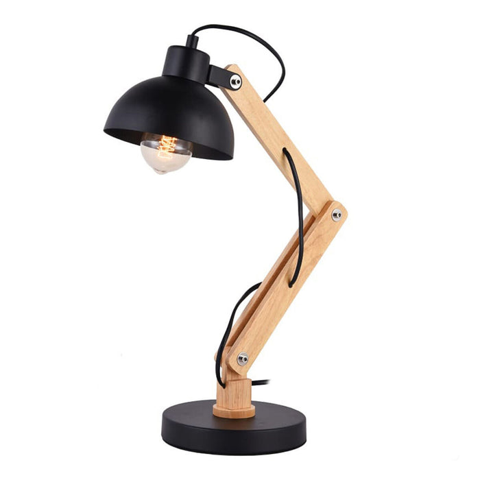Flexo/Desk lamp EDM Black Wood Metal 60 W E27 Ø 16 x 53 cm