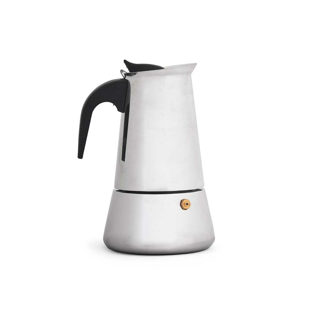 Cafetière Italienne Noir Argenté Acier 9 Tasses