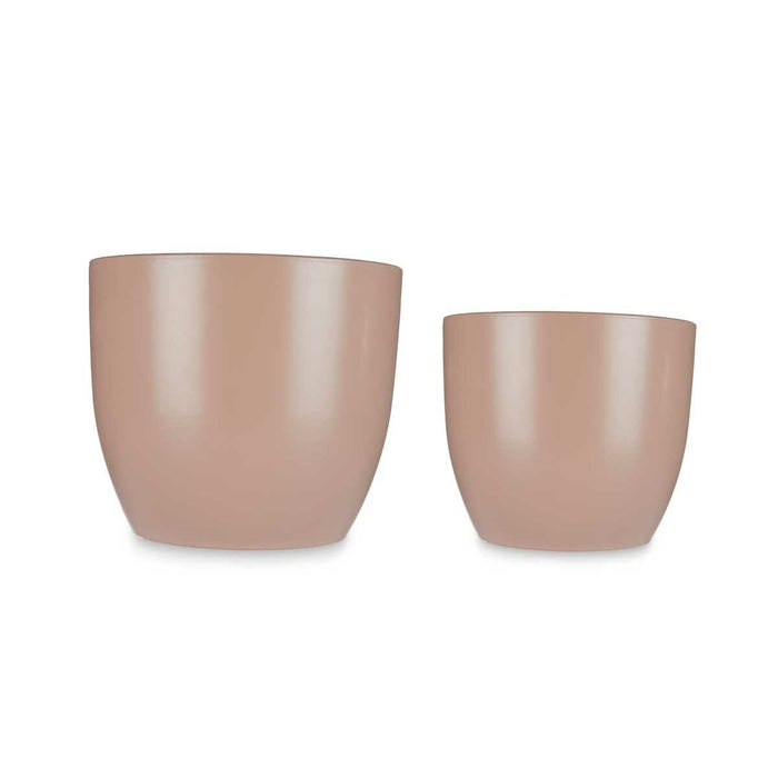 Set de pots Ø 22 cm Ø 28 cm 2 Pièces Beige Argile