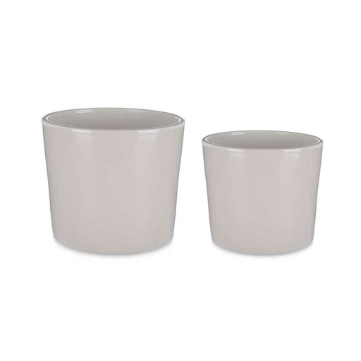 Set of pots Ø 22 cm Ø 27 cm 2 Pieces Grey Clay
