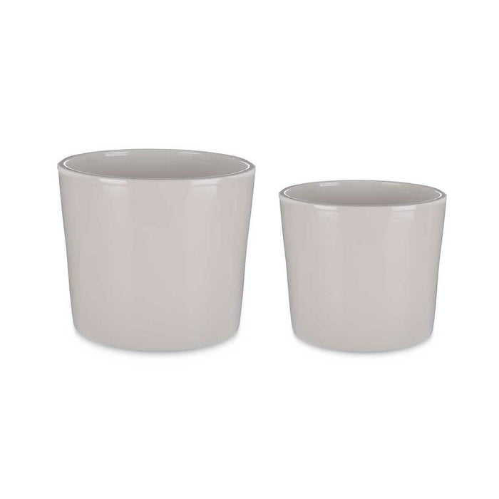 Set de pots Ø 22 cm Ø 27 cm 2 Pièces Gris Argile