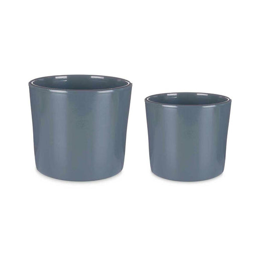 Set of pots Ø 22 cm Ø 27 cm 2 Pieces Anthracite Clay