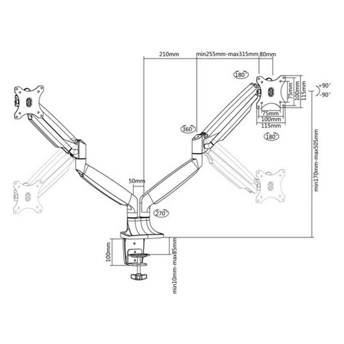 Soporte TV TooQ DB3132TNR-S Plateado