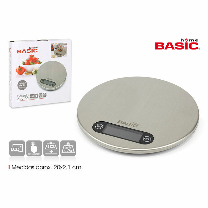 Báscula Digital de Cocina Basic Home Plateado 20 x 2,1 cm (6 Unidades)