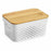 Caja Multiusos Confortime Blanco Marrón Bambú Plástico 26,2 x 17,5 x 12,5 cm (8 Unidades)