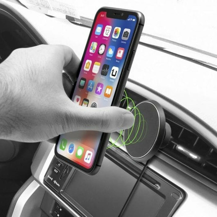 Support pour téléphone portable avec chargeur de voiture sans fil Unotec