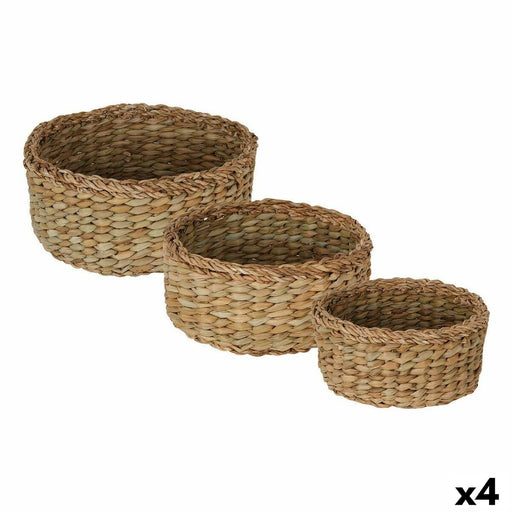 Set de basket Privilege Privilege Ronde osier 26 x 11 cm (3 Pièces) (4 Unités)