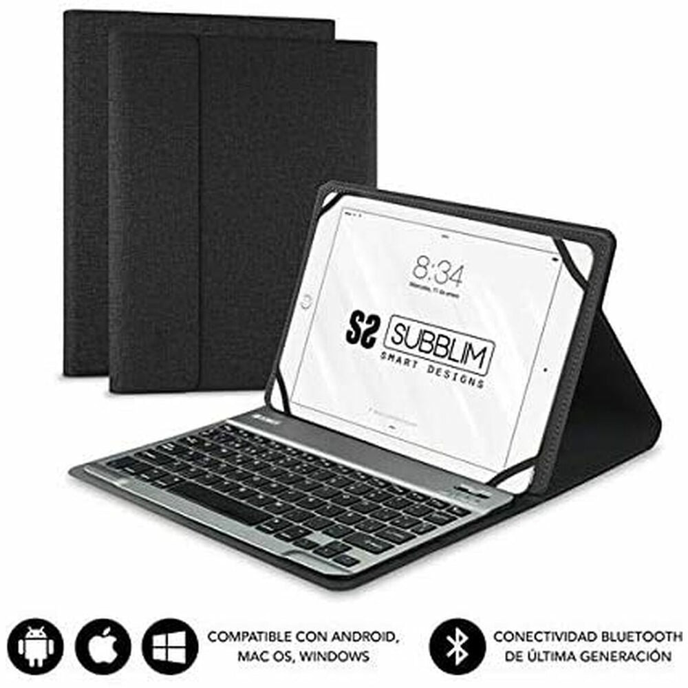 Housse pour Tablette et Clavier Subblim SUB-KT2-BT0001 10.1" Noir Espagnol Qwerty QWERTY Bluetooth
