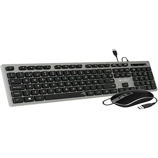 Keyboard and Mouse Subblim Black Grey Spanish Qwerty