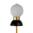 Lámpara de Pie 24,5 x 24,5 x 158 cm Cristal Negro Metal Blanco