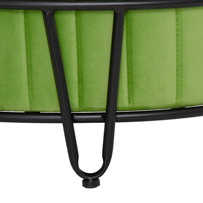 Pouf 80 x 80 x 46 cm Tissu Synthétique Métal Vert