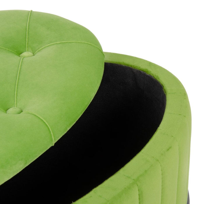 Pouf 80 x 80 x 46 cm Tissu Synthétique Métal Vert