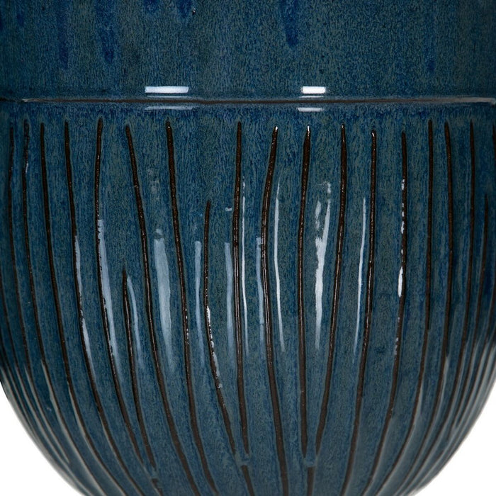 Set of Planters 38 x 38 x 35 cm Ceramic Blue (3 Pieces)