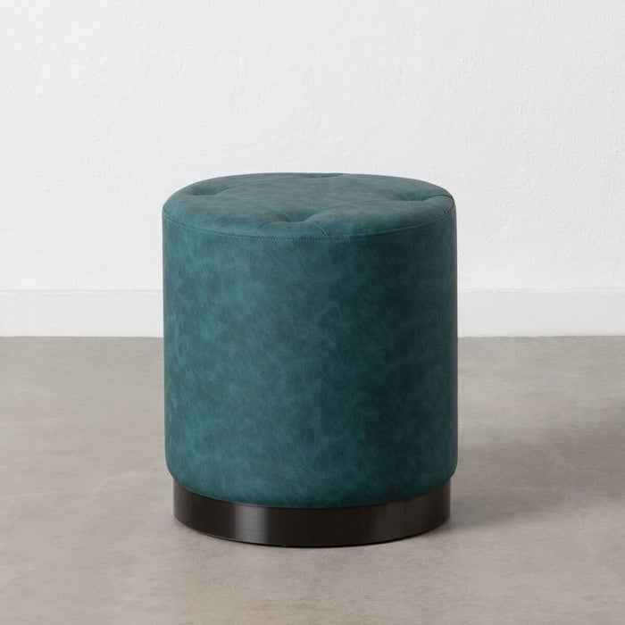 Pouf Bleu foncé Cuir synthétoqie 38 x 38 x 42 cm DMF