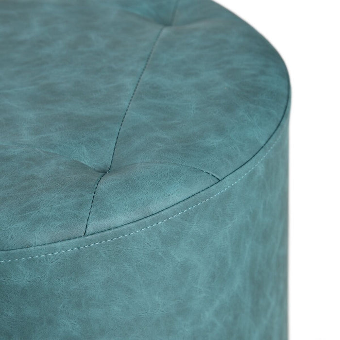 Pouf Bleu foncé Cuir synthétoqie 38 x 38 x 42 cm DMF