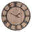 Reloj de Pared Natural Negro 60 x 4 x 60 cm DMF