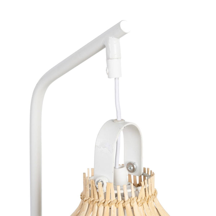 Lampe de bureau Blanc Beige Fer Rotin 60 W 220 V 240 V 220-240 V 22 x 17,5 x 50 cm