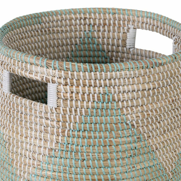 Set of Baskets 38 x 38 x 50 cm Natural Grey Natural Fibre (2 Pieces)