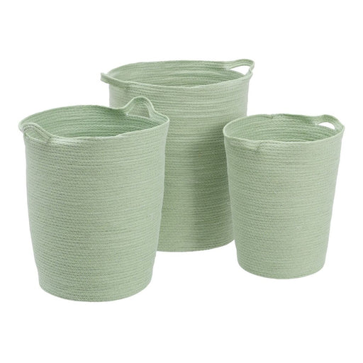 Lot de paniers Corde Vert clair 48 x 48 x 42 cm (3 Pièces)