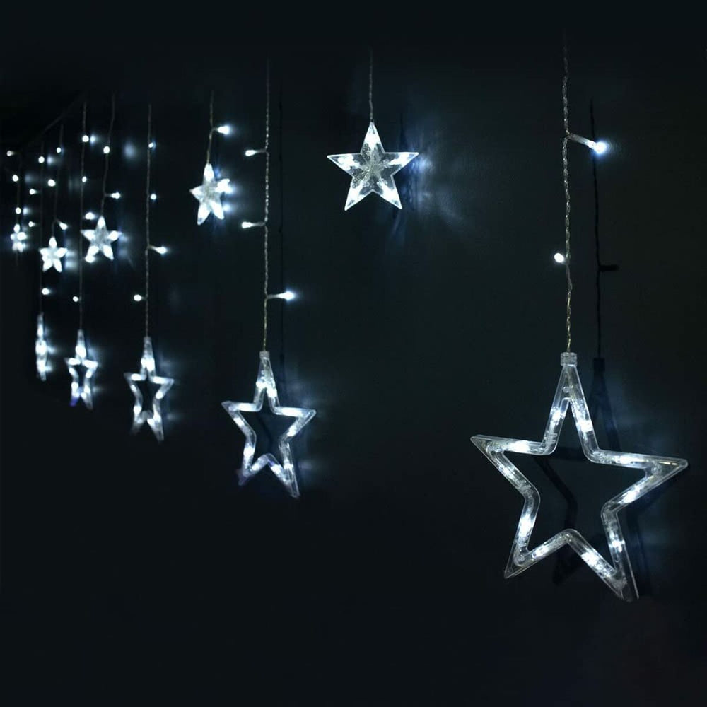 Cortina de Luces LED Blanco Estrellas