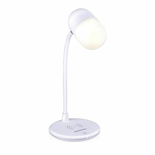 Lampe LED avec haut-parleur et chargeur sans fil Grundig Blanc 10 W 50 lm Ø 12 x 26 cm Plastique 3-en-1