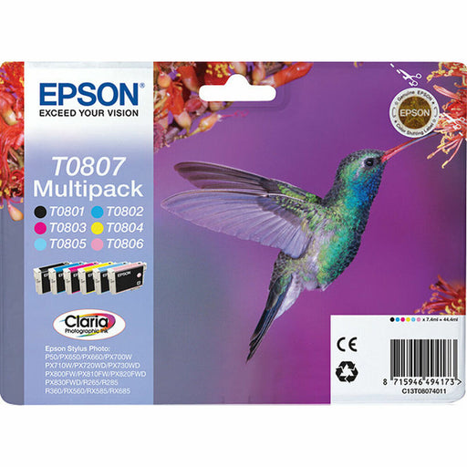 Cartouche d'Encre Originale (lot de 4) Epson Multipack T0807 6 colores Multipack T0807 Multicouleur