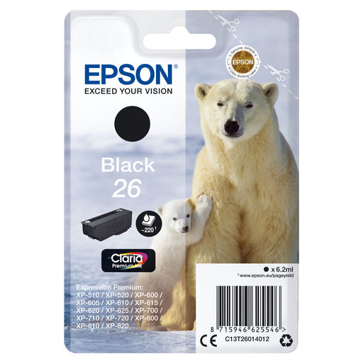 Cartouche d'encre originale Epson C13T26014022 Noir