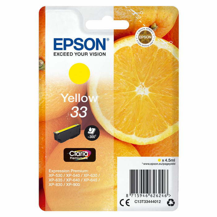 Compatible Ink Cartridge Epson C13T33444012 Yellow