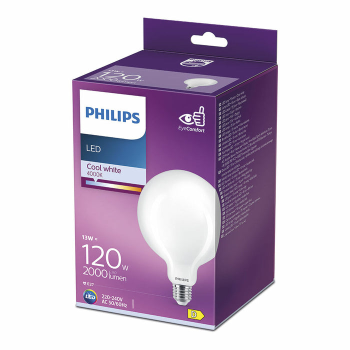 Lampe LED Philips D 120 W 13 W E27 2000 Lm 12,4 x 17,7 cm (4000 K)