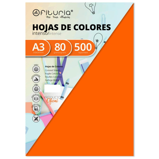 Papel para Imprimir Fabrisa Naranja A3 500 Hojas