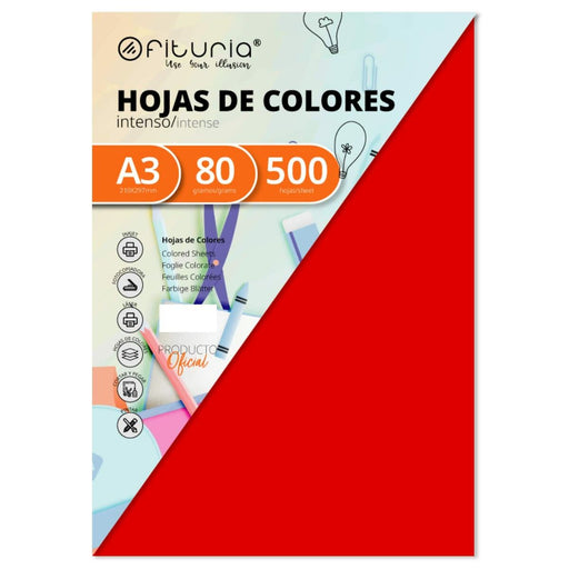 Papel para Imprimir Fabrisa Rojo A3 500 Hojas