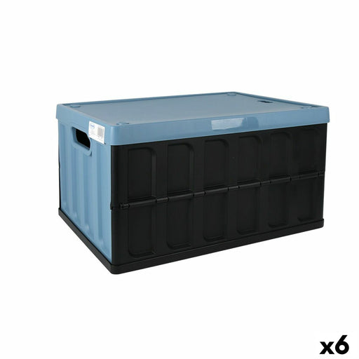 Caja plegable Tontarelli Plástico 62 L Azul Negro Pizarra 59,5 x 39 x 31,5 cm (6 Unidades)