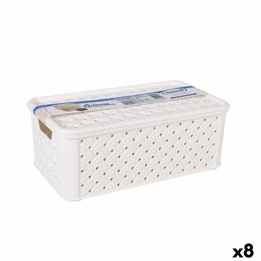 Storage Box with Lid Tontarelli Arianna Plastic White 4 L 29 x 16,6 x 11,2 cm (8 Units)