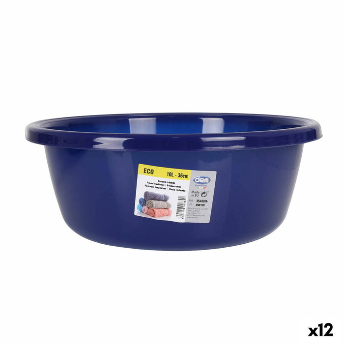 Bassine Dem Eco Rond Bleu 10 L 37 x 37 x 14 cm (12 Unités)