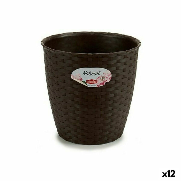 Maceta Stefanplast Plástico Chocolate 19 x 17,5 x 19 cm (12 Unidades)