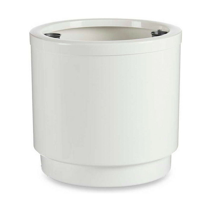 Self-watering flowerpot White polypropylene (2 Units) (38 x 37,5 x 38 cm)