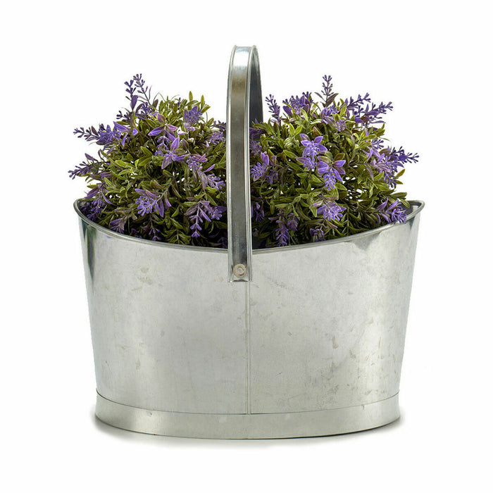 Pot Panier Argenté Zinc 21 x 19,5 x 35,5 cm (12 Unités)