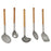 Set of Kitchen Utensils Grey Stainless steel Acacia (6 Units)