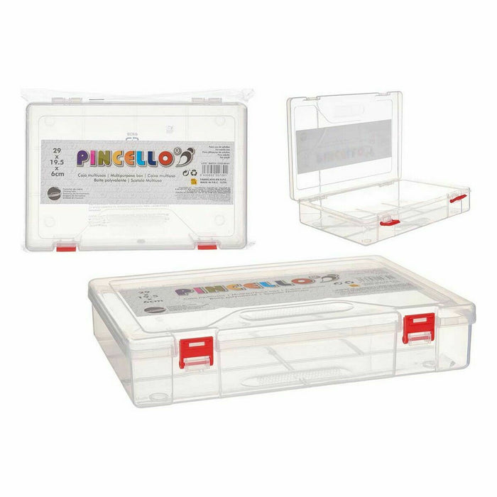 Boîte Multiusage Rouge Transparent Plastique 29,5 x 6 x 20,5 cm (24 Unités)